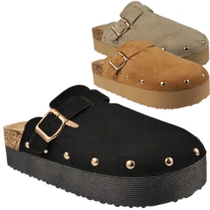 Pantoletten Pantoletten Schuhe Slipper Damen Flatform bequem Sommer Lounge Sandalen Größen - Bild 1 von 10