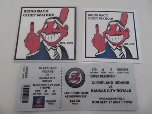 CLEVELAND INDIANs "BRING BACK CHIEF WAHOO"" MAGNETE, adesivo e ultima zecca gioco domestico" - Foto 1 di 8