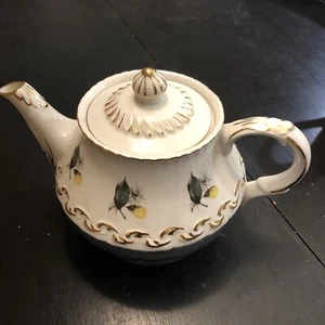 Vintage Lefton China Yellow Rose Heritage Teapot Hand-painted Gilded With Tag - Picture 1 of 8