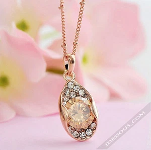 Halskette mit Anhänger Gold edel Strass Stein Damen Kette Collier lang LA FERANI - Bild 1 von 2