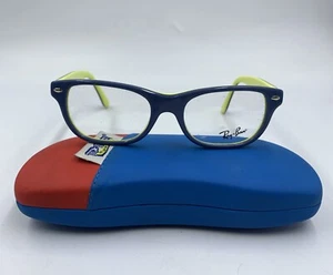Genuine RAY-BAN JR RB 1555 3819 Blue/yellow Eyeglasses Frames Size 46-16-125 NEW - Picture 1 of 12