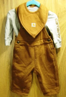 Baby Carhartt комбинезон 9 М, футболка 3 М и нагрудник, мягкий, промежности защелки - Изображение 1 из 4
