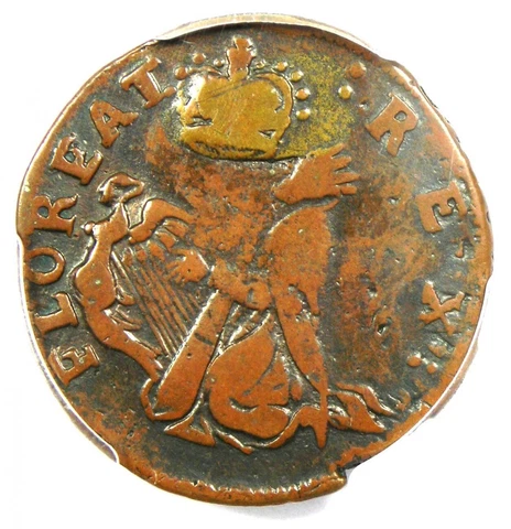 1670 New Jersey St Patrick Farthing Colonial Coin 1/4P - PCGS F15 - $850 Value Cover
