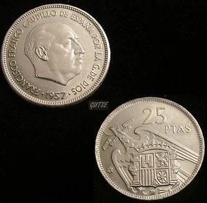 Gutse FRANCO-1398, 25 Pesetas 1957 66, Plus, EBC - Picture 1 of 1