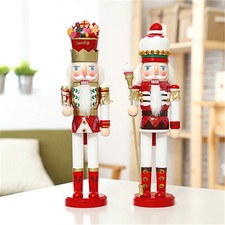 Cute Candy Walnut Soldiers Christmas Cake Wooden Nutcracker Soldiers Xmas Decor