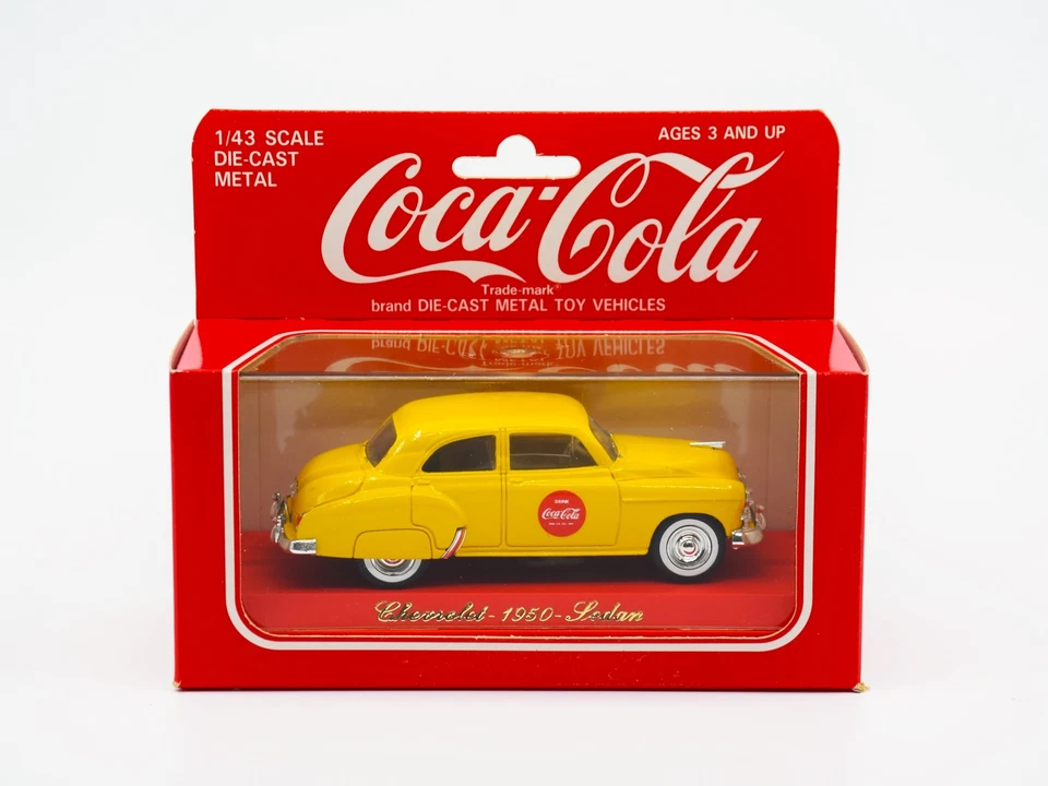 Solido 1/43 Scale Coca-Cola 1950 Chevrolet Sedan Diecast Car in Yellow - Image 1 of 1