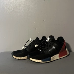 Adidas Originals NMD R1 V2 Red Black Blue GW3553 GS SZ Men’s Size 5 lock laces  - Picture 1 of 7