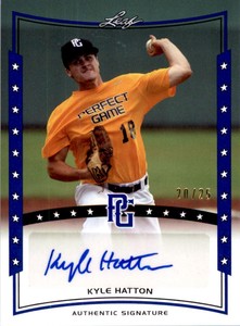 2014 Leaf Perfect Game Showcase Autographs Blue #AKH1 Kyle Hatton 25