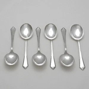 EXCELLENCY Design JAMES DIXON & SONS Silver Service Cutlery Six Soup Spoons - Picture 1 of 2