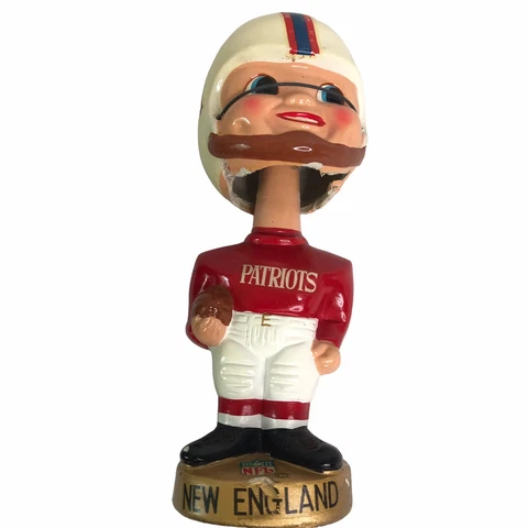 RARE 1960's Bobble Head New England Patriots Wire Helmet 7.5" Cover