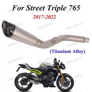 For Triumph Street Triple 765 S/R/RS 17-22 Slip On Pipe Escape Exhaust Titanium - Foto 1 di 5