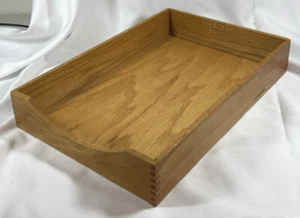 Vintage Holz Schreibtisch Ablage Tablett Schwalbenschwanz Holz Büro in Out Box, 10" x 15" - Bild 1 von 7