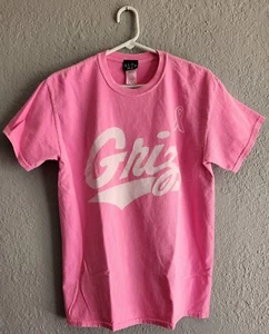 University Of Montana Griz Pink Breast Cancer Unisex T-Shirt Size Medium - Picture 1 of 9