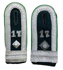 WW2 German Jager Battalion 17 Green Piped Shoulder Board Pair