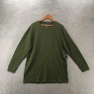 Blue Ice Tee Tshirt Top Mens XXL Green Cotton Blend Long Sleeve Plain Crew NEW - Picture 1 of 11