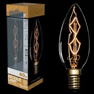 10x 40W Antique Vintage Z Filament Dimmable Clear Candle Light Bulb SES E14 Lamp - Picture 1 of 1
