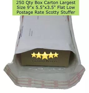 250 Qty Box Carton Largest Size 9 x5.5 x3.5 Flat Low Postage Rate Scotty Stuffer - Picture 1 of 11