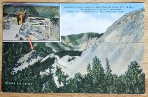 Lookout Point N.E. Entrance Yellowstone Nat'l Park Postcard PC 1975 Wyoming WY - Picture 1 of 1