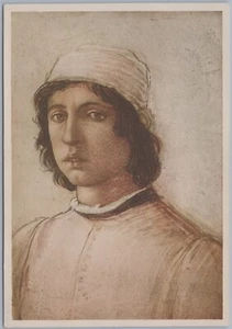 Postal de arte retrato Filippo Lippi, autoritrato, Galería de los Uffizi Florencia Italia - Imagen 1 de 2