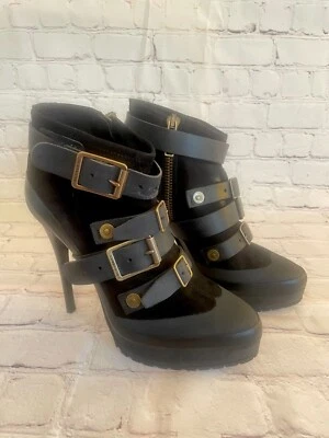 Burberry High Heeled Leather & Suede Buckle Ankle Boots Size 39 - Image 1 of 4