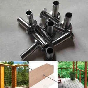 10/20/50/100pc Stainless Steel Protector Sleeve For 1/8" And 3/16" Cable Railing - Picture 1 of 7