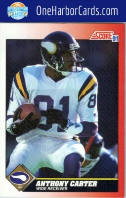 1991 Score Minnesota Vikings #182 Anthony Carter - Image 1 of 2