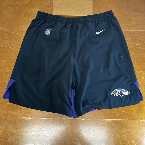 Baltimore Ravens Shorts Mens 2XL Black Purple Nike Dri-Fit Team Owned NFL Cover
