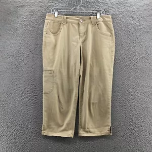 DKNY Capri Cargo Pants Womens 10 (actual 34x21.5) Beige Cotton Blend Mid Rise - Picture 1 of 22