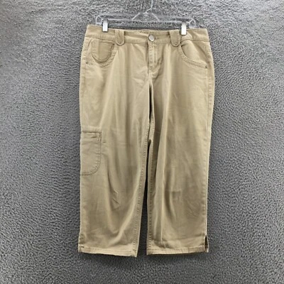 Pantalones cargo DKNY Capri para mujer 10 (en realidad 34x21,5) beige mezcla de algodón tiro medio Foto 1 de 4