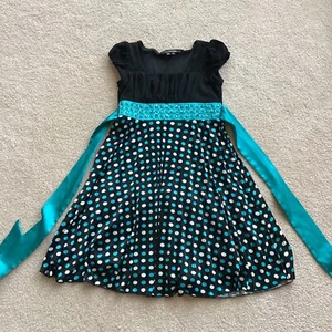 MY MICHELLE PARTY/ CASUAL DRESS, 7, BEADING AT FRONT WAIST, SASH, LINED, S SLEEV - Picture 1 of 4