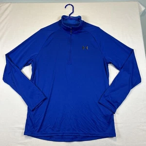 Under Armour Men's Shirt Long Sleeve 1/4 Zip Large Pullover Activewear Blue - Picture 1 of 10