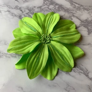 SALE New w/o Tags Bright Green Glittery Flower Pin/Hair Clip, Accessory - Picture 1 of 4