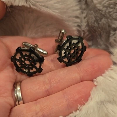 Gemelos náuticos de acero inoxidable negros y plateados nuevos en caja Foto 1 de 4