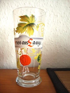1 VK Bierglas Gruß aus Laage bei Rostock , 1/4 L , ca. um 1915 - Kaiserzeit - Bild 1 von 4
