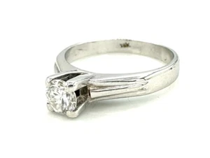 Magnifico Anello Oro 18 Carati - Solitario Diamante 0,40 3,76 G - Foto 1 di 6