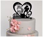 Ślub, Topper na tort, Panna Młoda i Pan Młody, Romantyczny pocałunek pary, temat ślubny