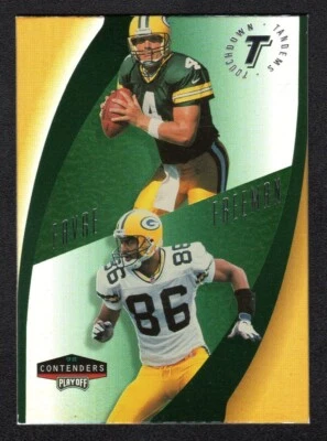 Tarjeta de tándems de touchdown Brett Favre Antonio Freeman 1998 Playoff Contenders #1 Foto 1 de 2