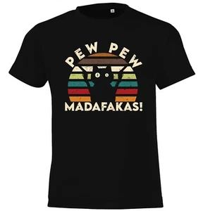 Youth Designz Katze Pew Pew Madafakas Kinder T-Shirt Logo Print Lustig Haustier