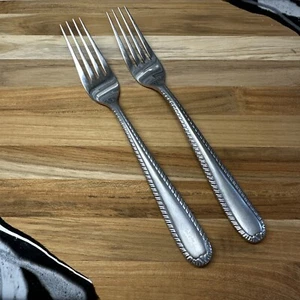 2 Forchette da Pranzo Artigianali Forgiate ARN2 Acciaio Inox Satinato Posate Bordo in Corda. Usato in ottime condizioni - Foto 1 di 6