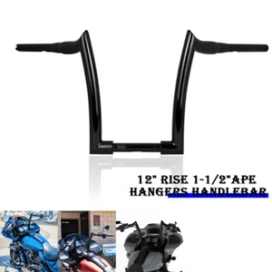 12'' Rise Rise Ape Hangers Handlebar For Harley - Picture 1 of 12