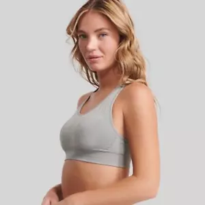 Underoutfit Racerback Sports Bra w/ Sewn-in-pads - 1145 Gray, size large - Picture 1 of 3