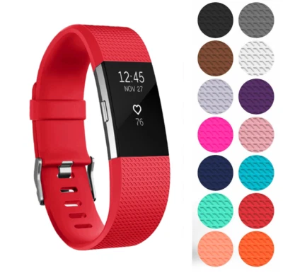  Fitbit Charge 2 替换硅胶运动表带腕带手链 — 第 1/4 张图片