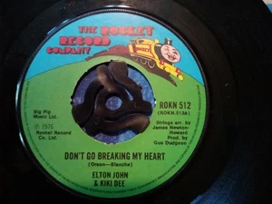 ELTON JOHN & KIKI DEE - DON'T GO BREAKING MY HEART 7'' vinyl single 1976 ROKN512 - Picture 1 of 2