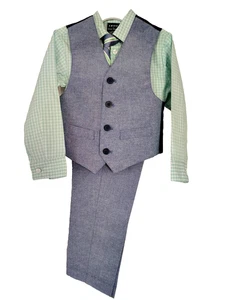 Izod Boys 4 Piece Suit Size 4 Regular Blue Green - Picture 1 of 2