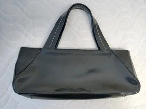 Marks & Spencers Black Genuine Leather Handbag Preloved - Picture 1 of 8