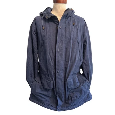 Vintage L.L. Bean | Men's Blue Hooded Parka Plaid Wool Lined | XL 80s–90s - Image 1 of 4
