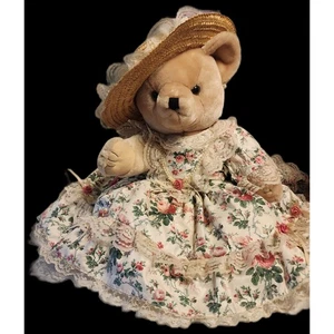 Vintage Victorian-Style Teddy Bear Doll - Decorative Collectible Plush - Picture 1 of 8