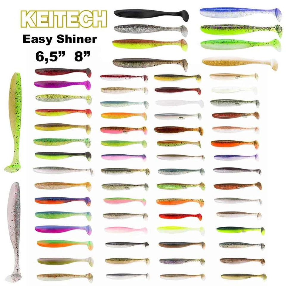 Keitech Easy Shiner 6,5" 8"  (2" 3" 3,5") (4" 4,5" 5")  Zander Hecht alle Farben - Bild 1 von 1