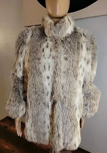 Vintage Donnybrook USA Kunstfell Damen Gr. Large gefüttert Mantel Jacke ***ohne Größenetikett - Bild 1 von 14