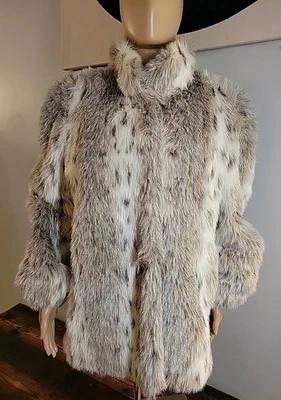 复古 Donnybrook 美国人造毛皮女式大号内衬外套夹克 * * 无尺寸标签 — 第 1/4 张图片